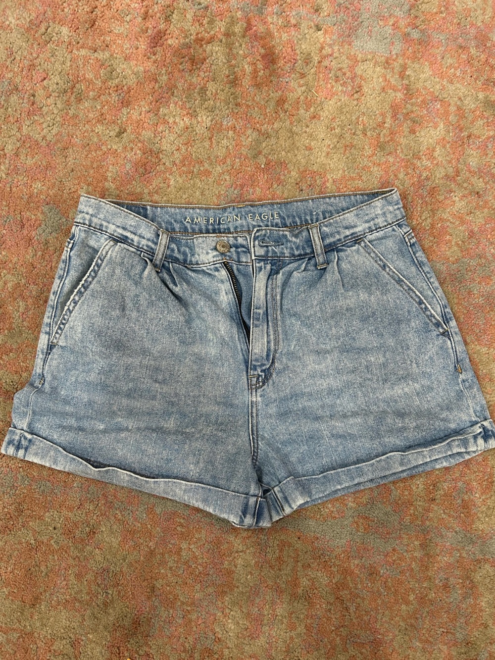 American Eagle High-Rise Cuffed Denim Shorts - 6